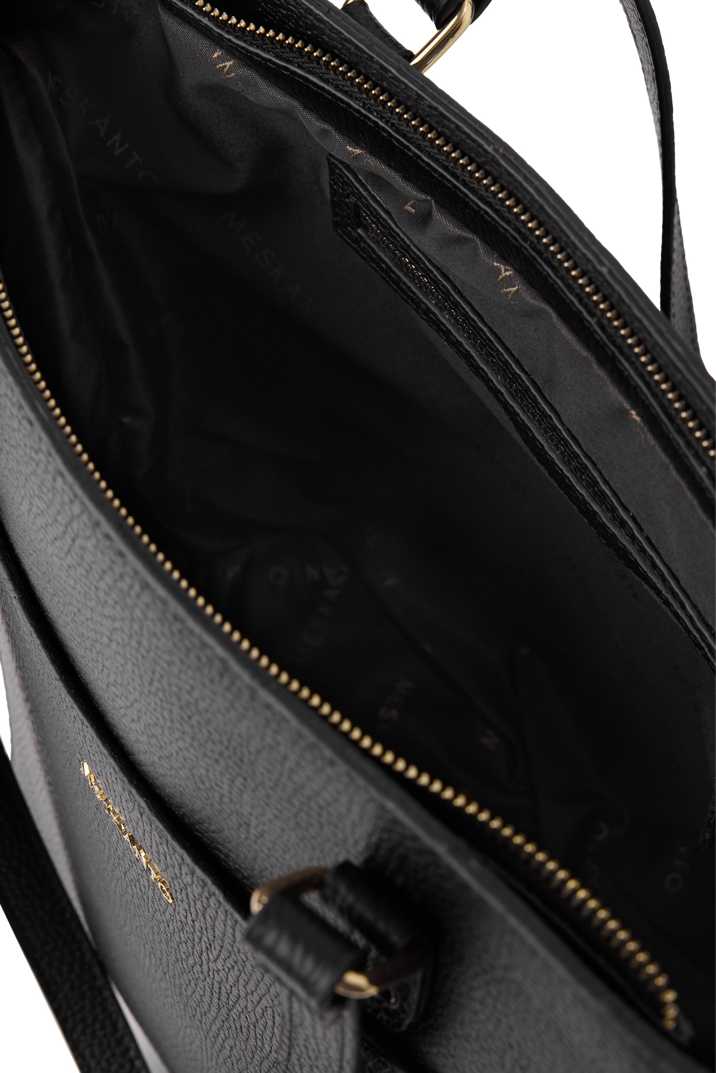 Meskanto - Tote Hakiki Deri Kadın Alışveriş Kol ve Omuz Çantası -MES-T-1001-SİYAH