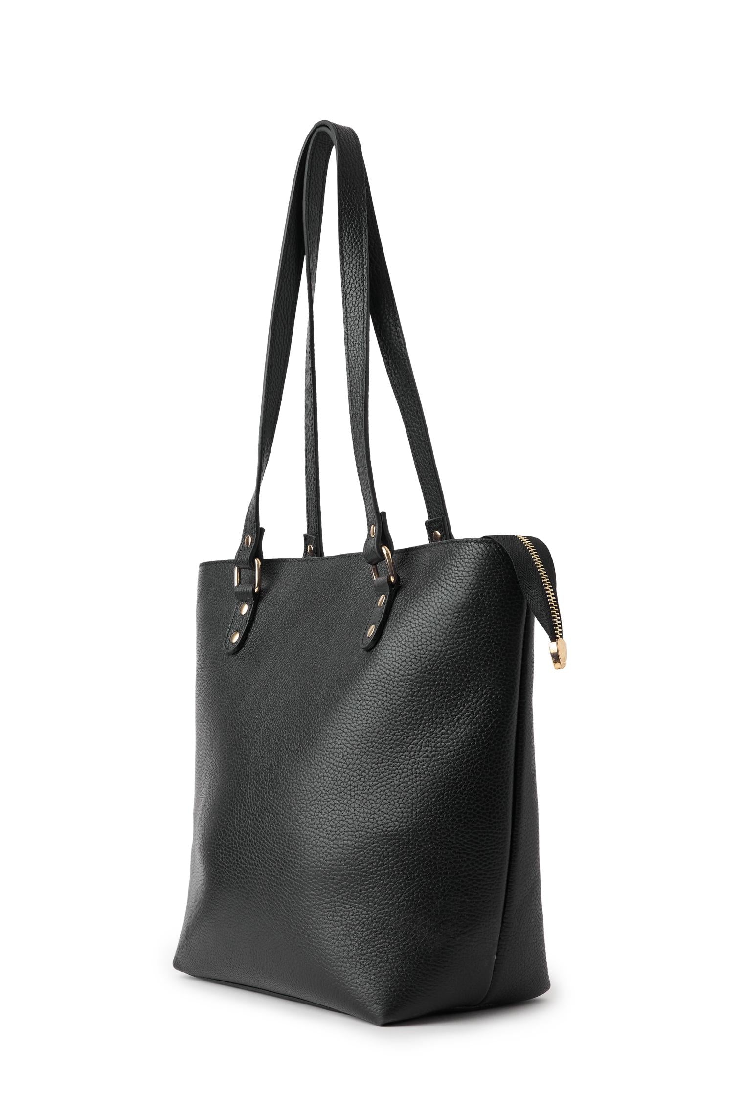 Meskanto - Tote Hakiki Deri Kadın Alışveriş Kol ve Omuz Çantası -MES-T-1001-SİYAH