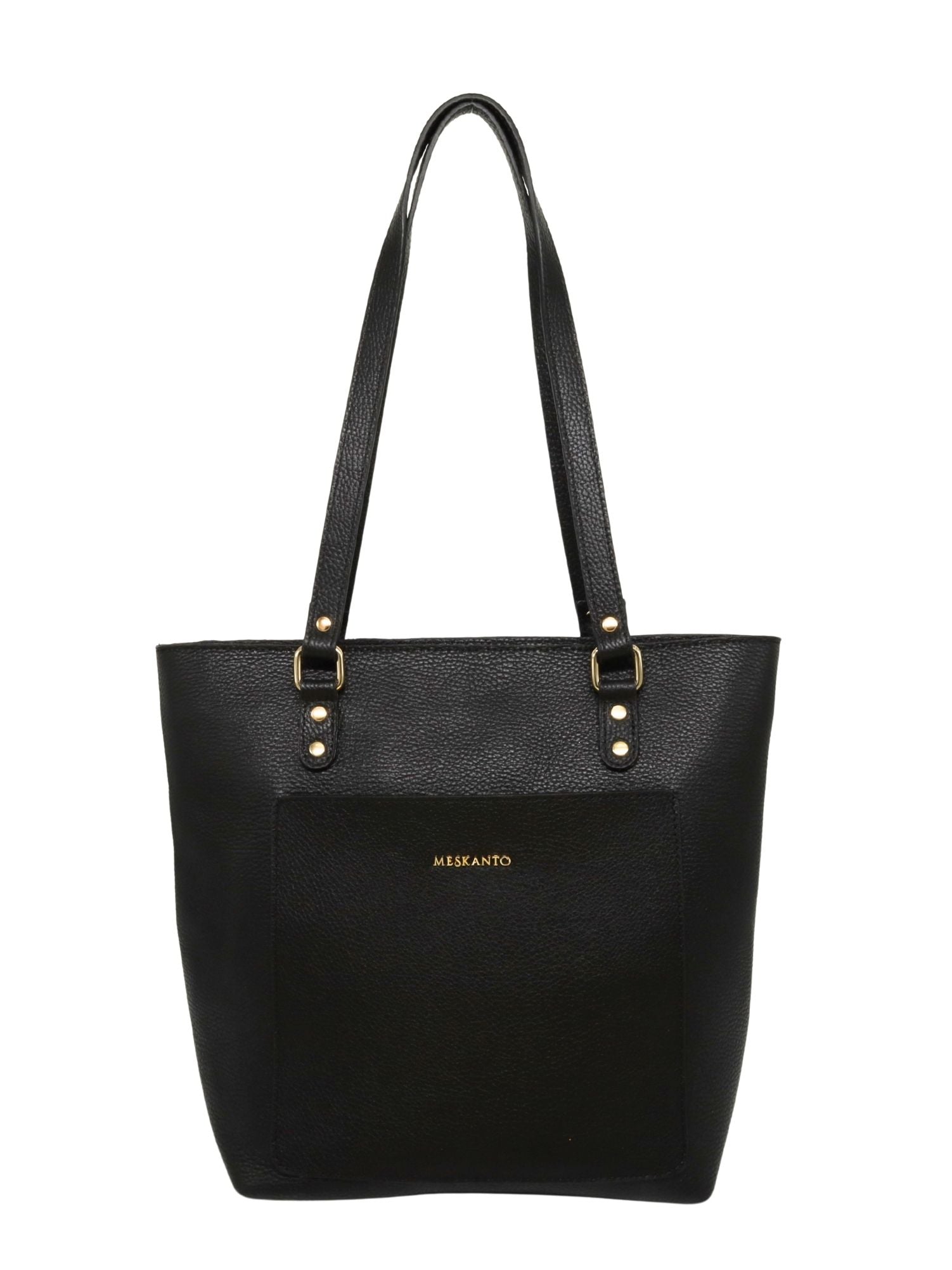 Meskanto - Tote Hakiki Deri Kadın Alışveriş Kol ve Omuz Çantası -MES-T-1001-SİYAH