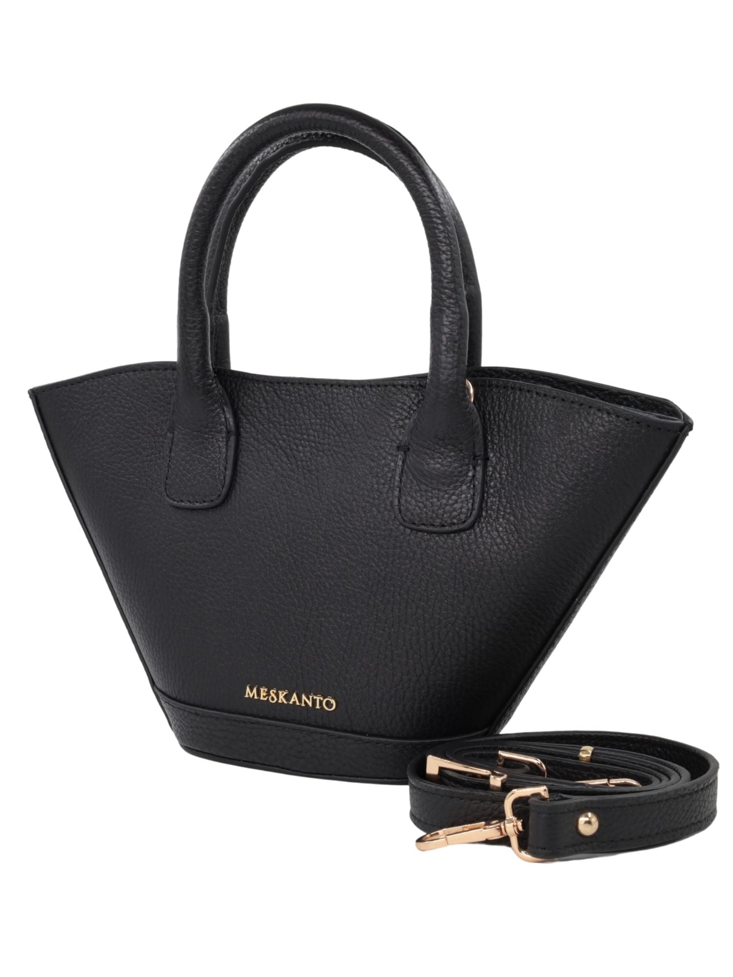 Meskanto - Hakiki Deri Kadın Omuz Çantası - MES-B-1023-Siyah