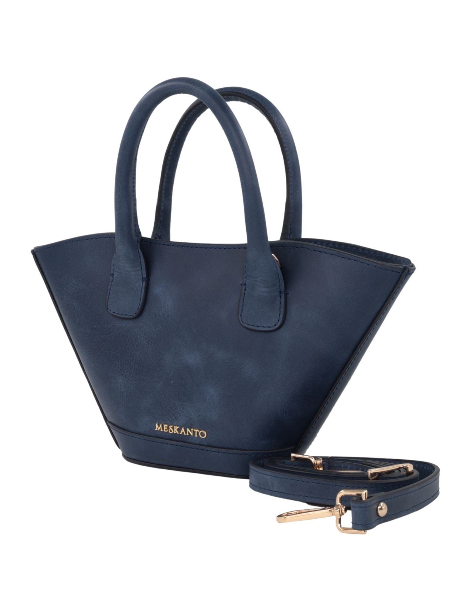Meskanto - Hakiki Deri Kadın Omuz Çantası - MES-B-1023-Lacivert