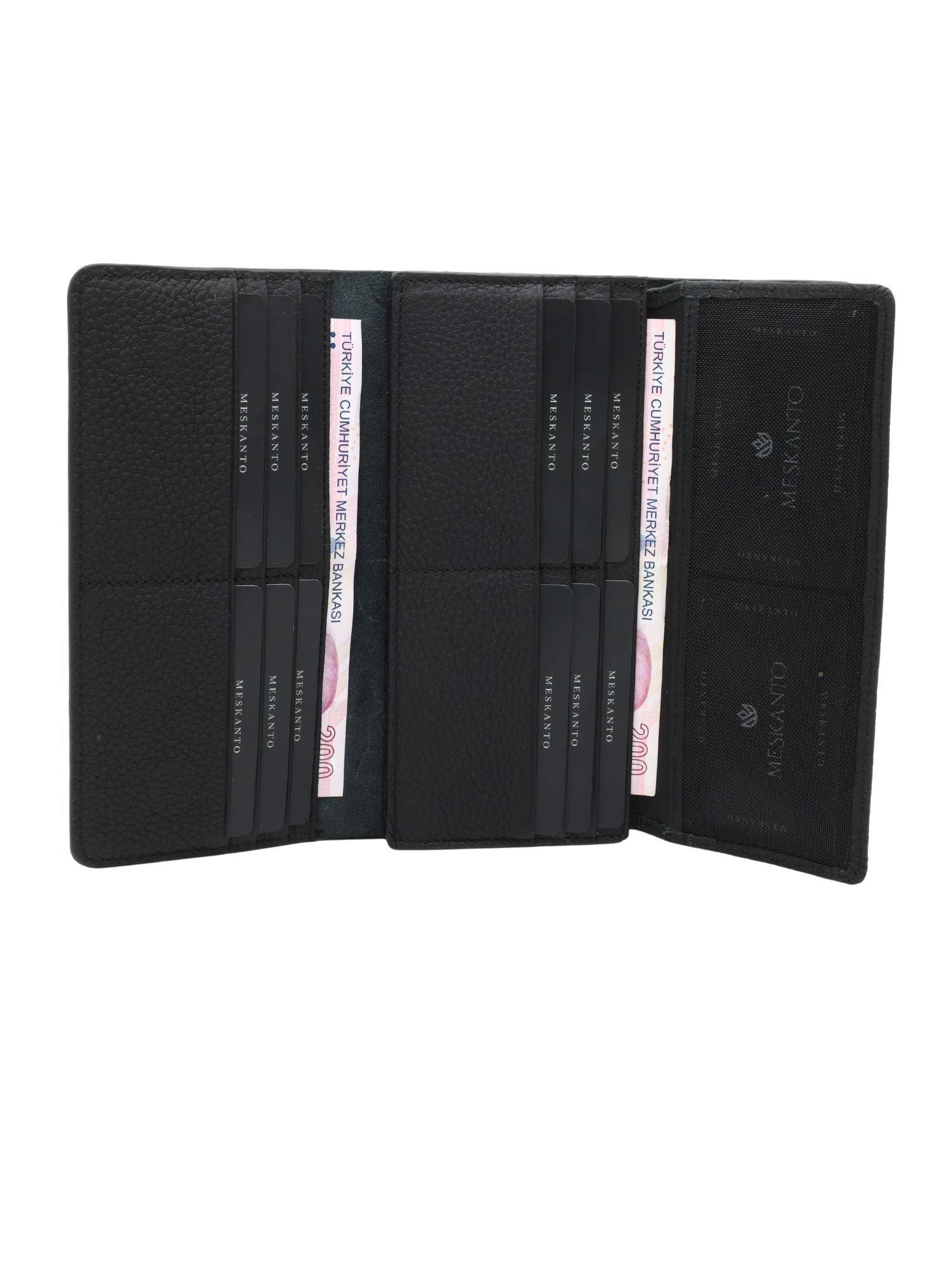 Meskanto - Meskanto Clarice El Dikişli Telefon Bölmeli Kişiye Özel Hakiki Deri Cüzdan - FD - WL - 2022 - S