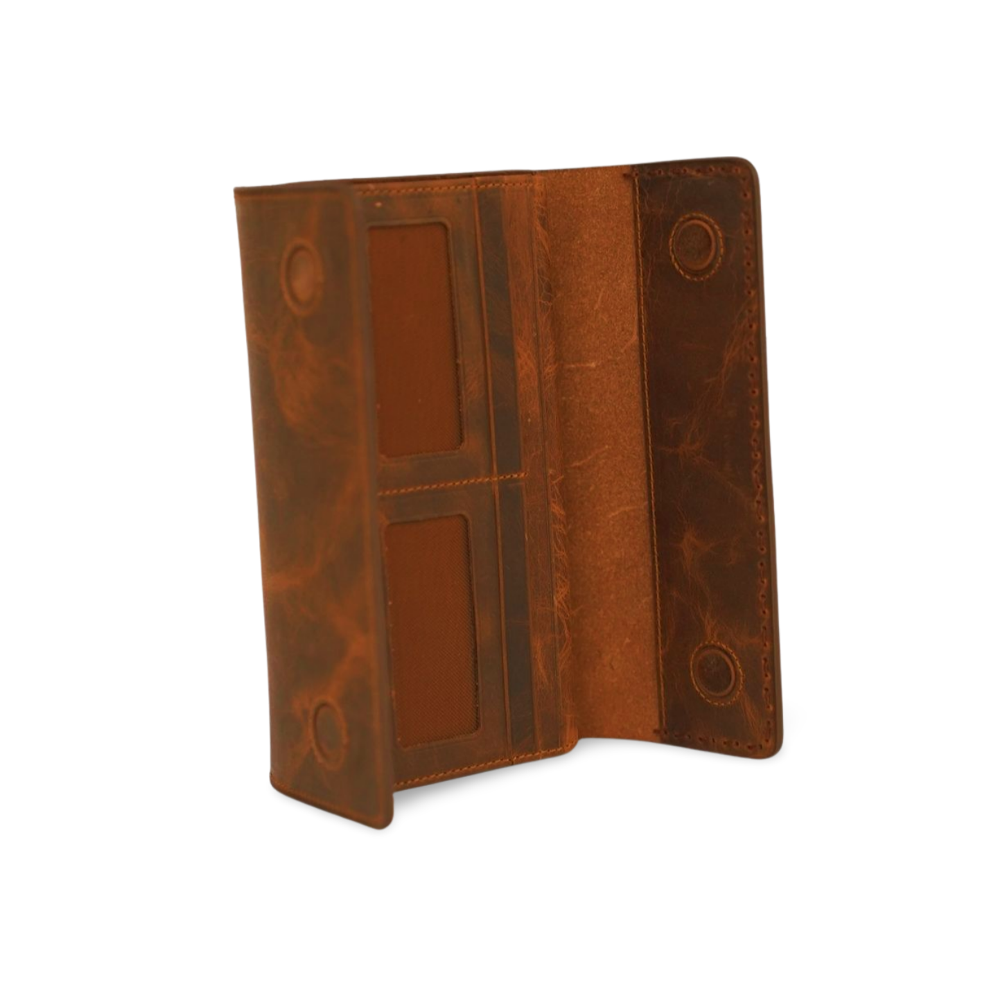 Clarice Hakiki Deri Telefon Bölmeli Kadın Cüzdan (Mor)