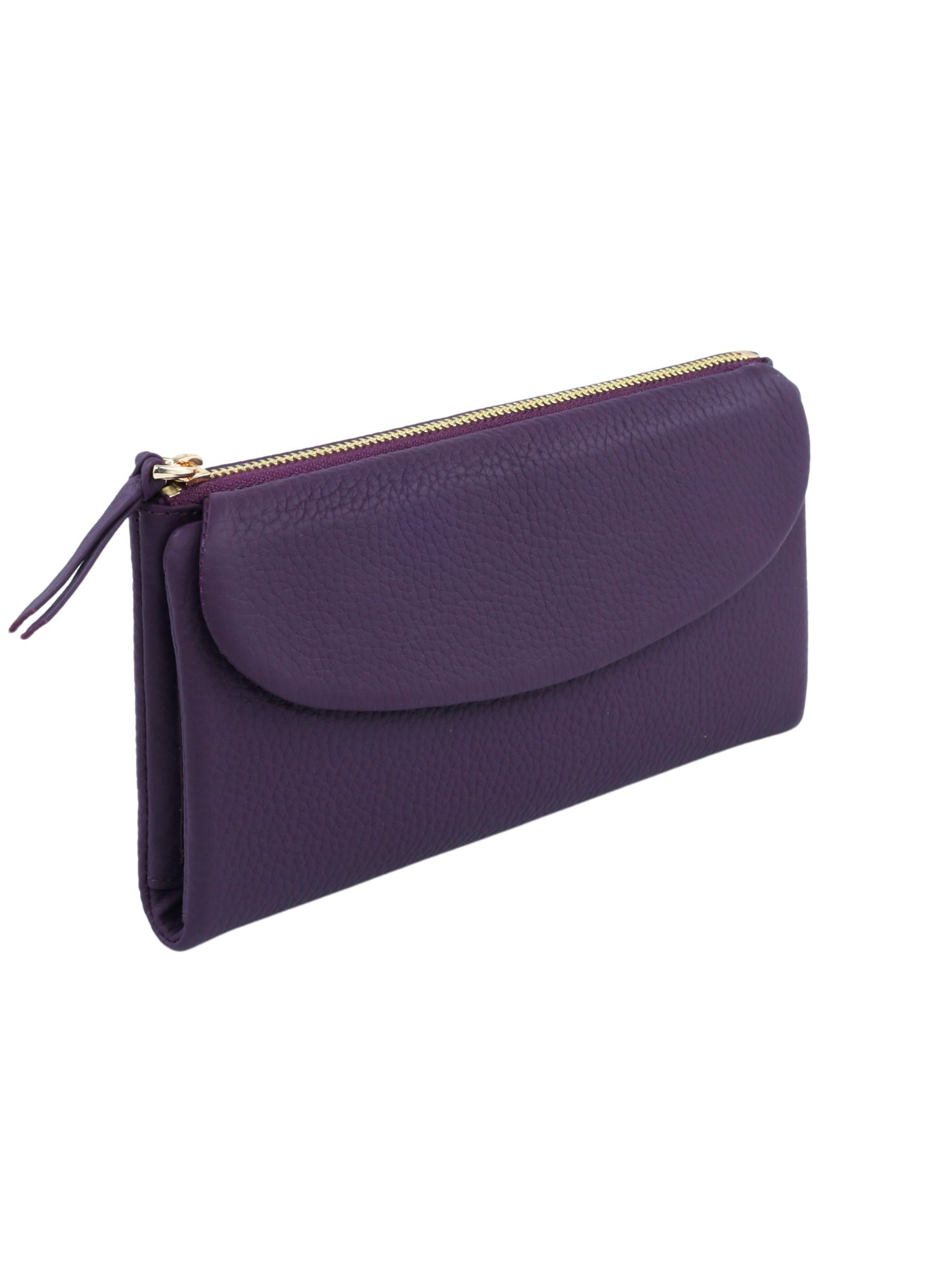 Meskanto - Meskanto Daisy Hakiki Deri Telefon Bölmeli Kapaklı Uzun Kadın Cüzdanı - FD-2049-M - M