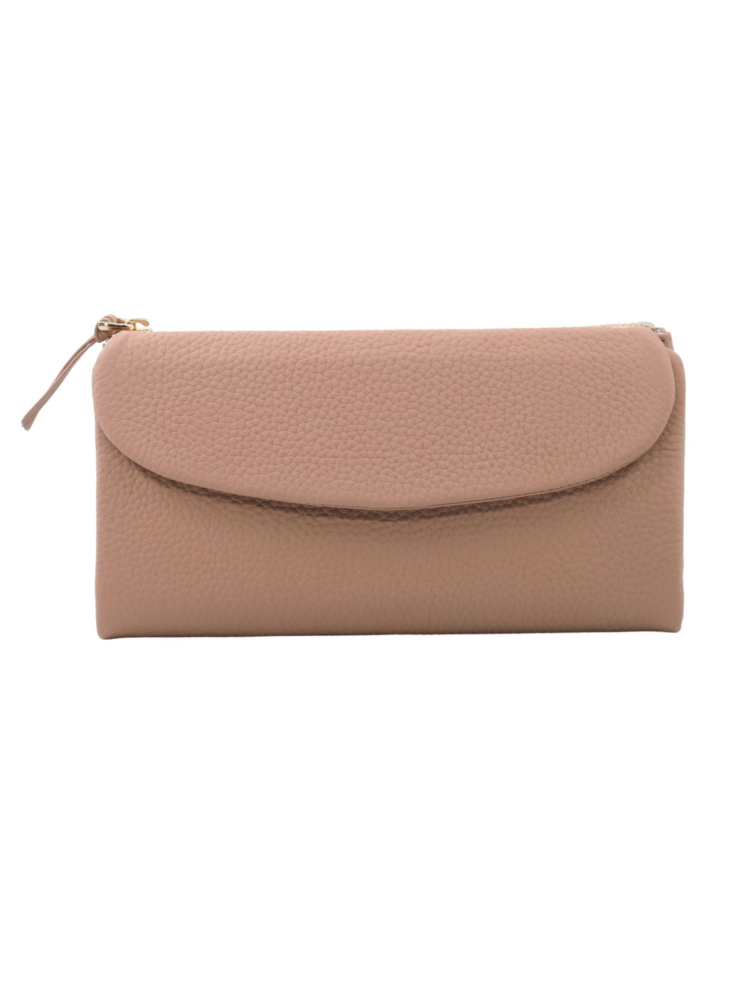 Meskanto - Meskanto Daisy Hakiki Deri Telefon Bölmeli Kapaklı Uzun Kadın Cüzdanı - ALM-PUDRA - P