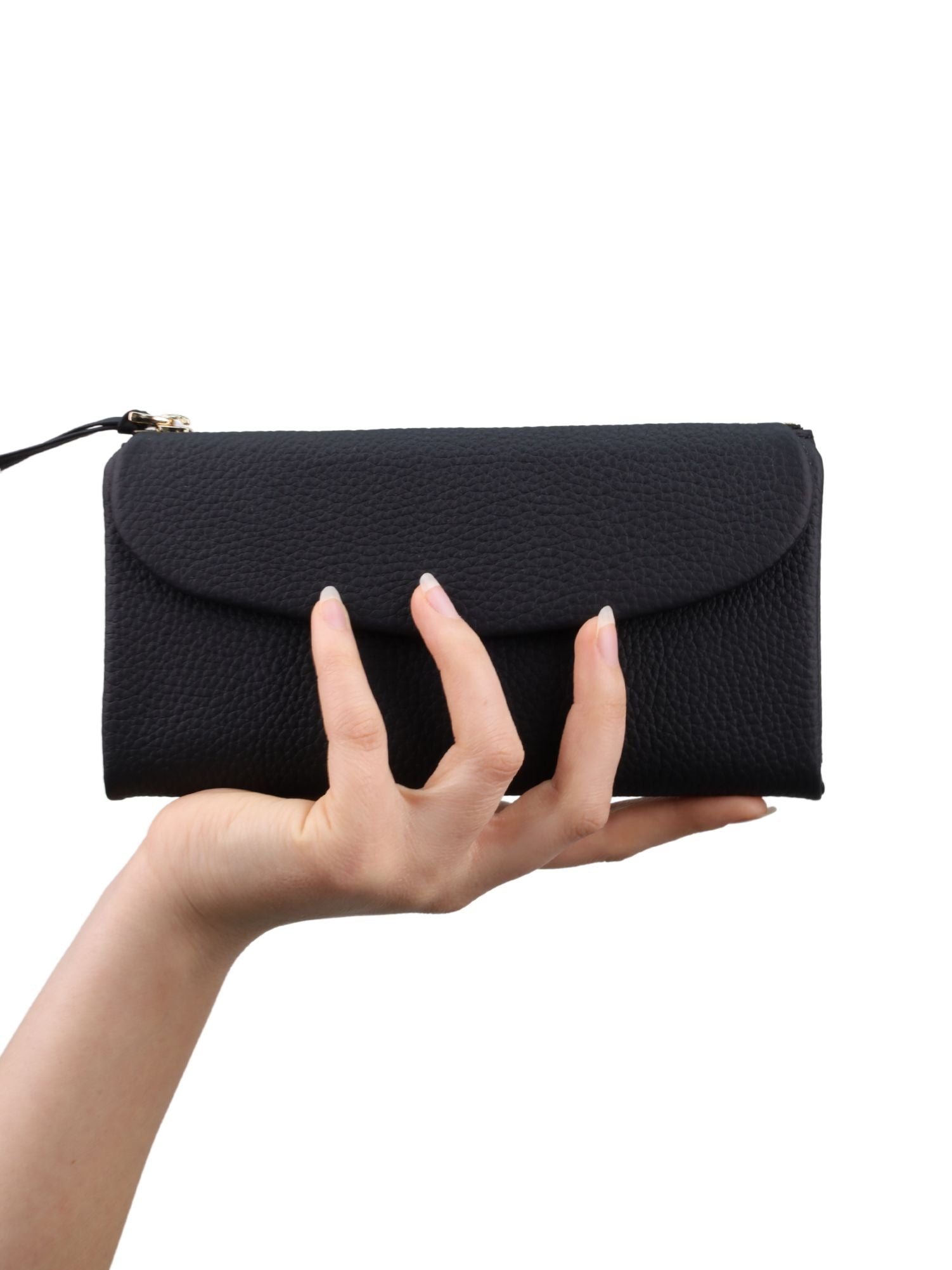 Meskanto - Meskanto Daisy Hakiki Deri Telefon Bölmeli Kapaklı Uzun Kadın Cüzdanı - FD-2049-S - S