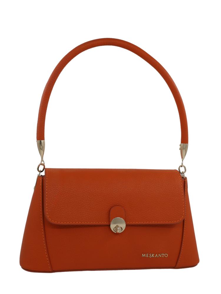 Meskanto - Hakiki Deri Kadın Omuz Çantası - MES-B-1002-Portakal
