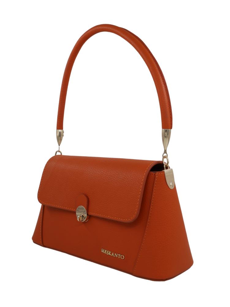 Meskanto - Hakiki Deri Kadın Omuz Çantası - MES-B-1002-Portakal
