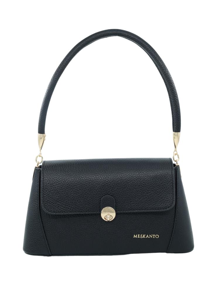 Meskanto - Hakiki Deri Kadın Omuz Çantası - MES-B-1002-Siyah