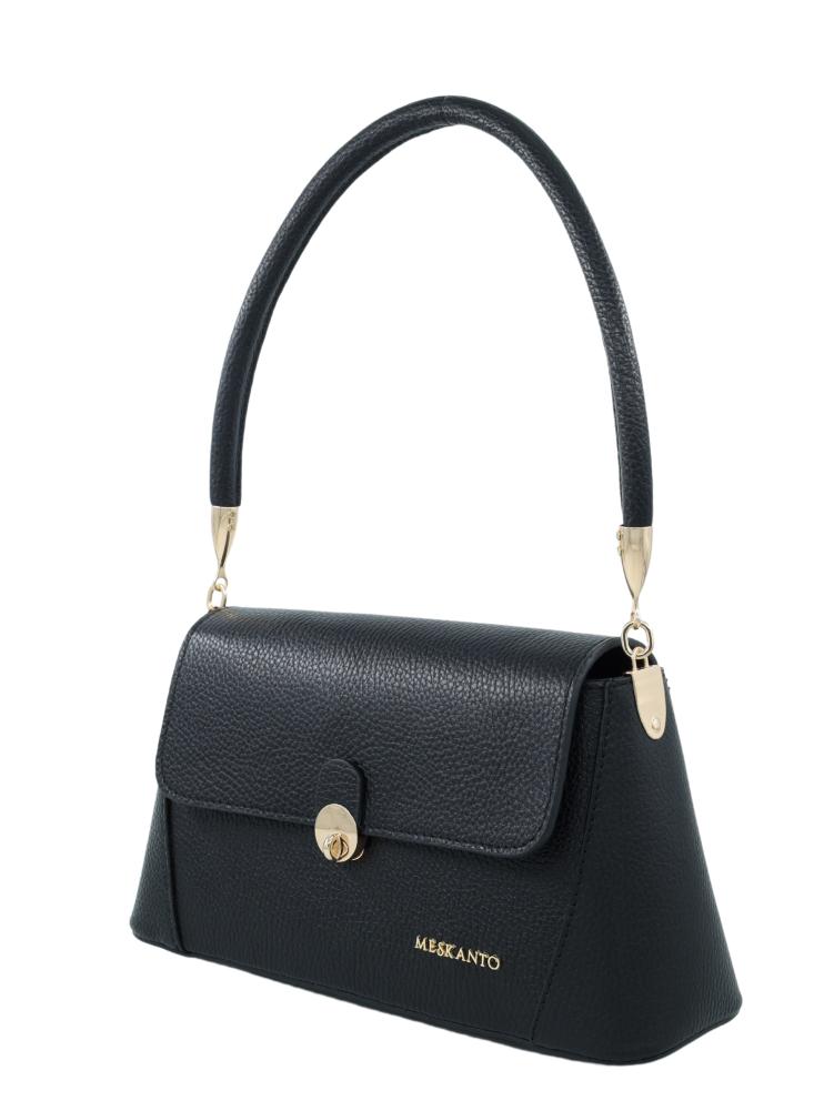 Meskanto - Hakiki Deri Kadın Omuz Çantası - MES-B-1002-Siyah