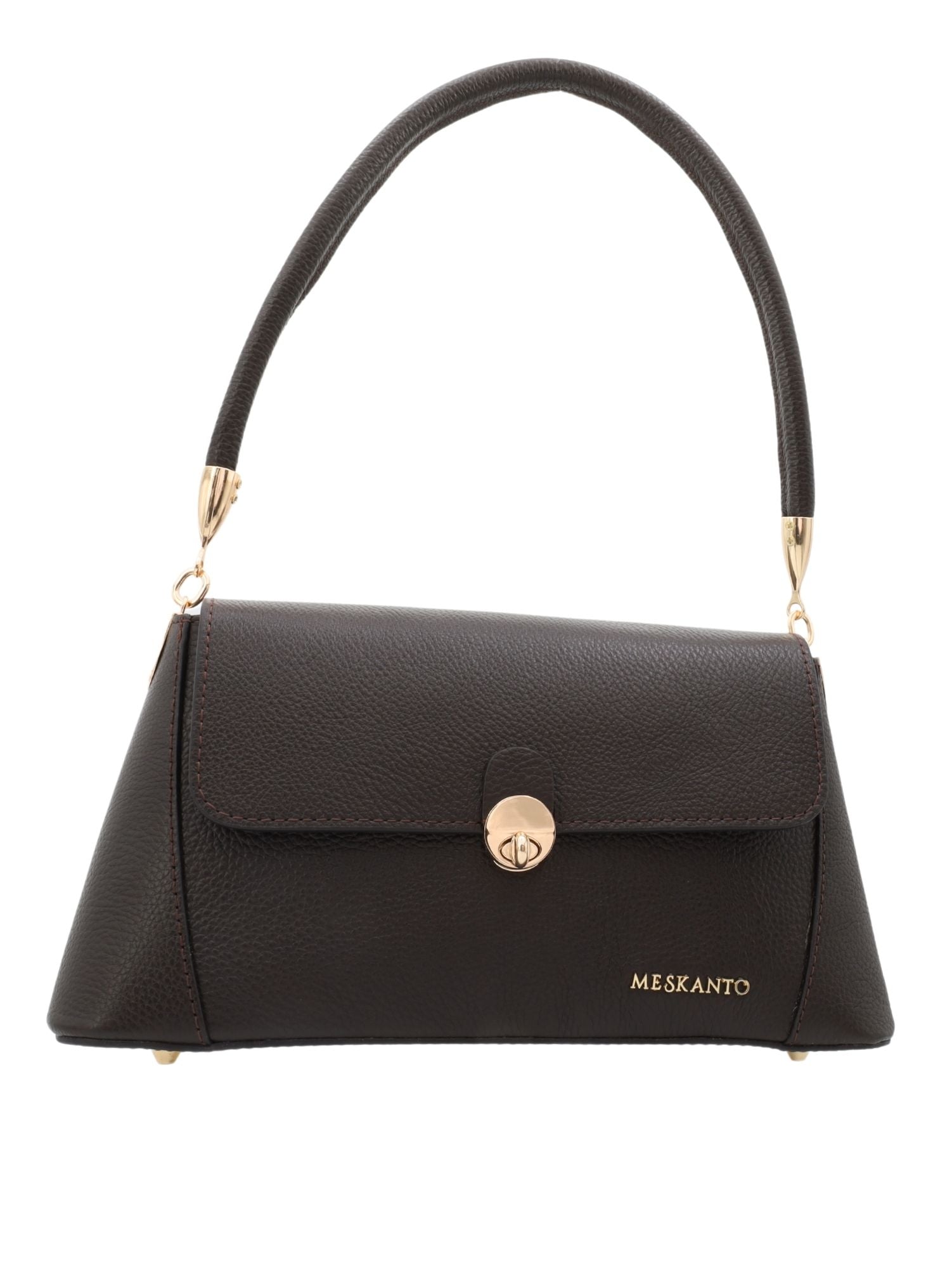 Meskanto - Hakiki Deri Kadın Omuz Çantası - MES-B-1002-Acı Kahve