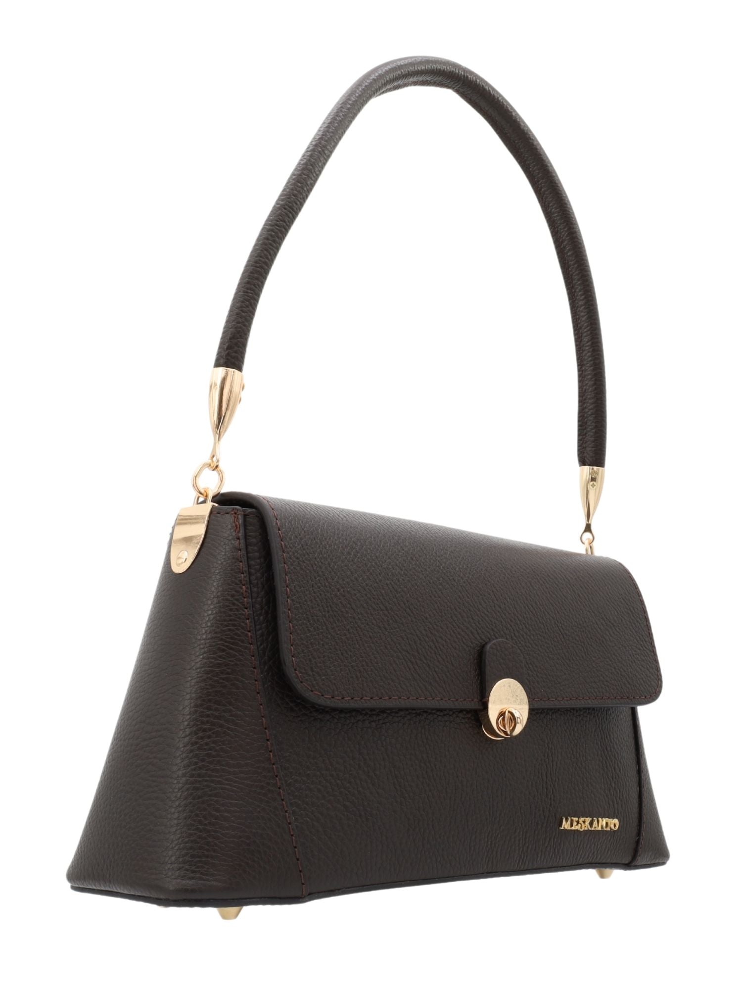 Meskanto - Hakiki Deri Kadın Omuz Çantası - MES-B-1002-Acı Kahve