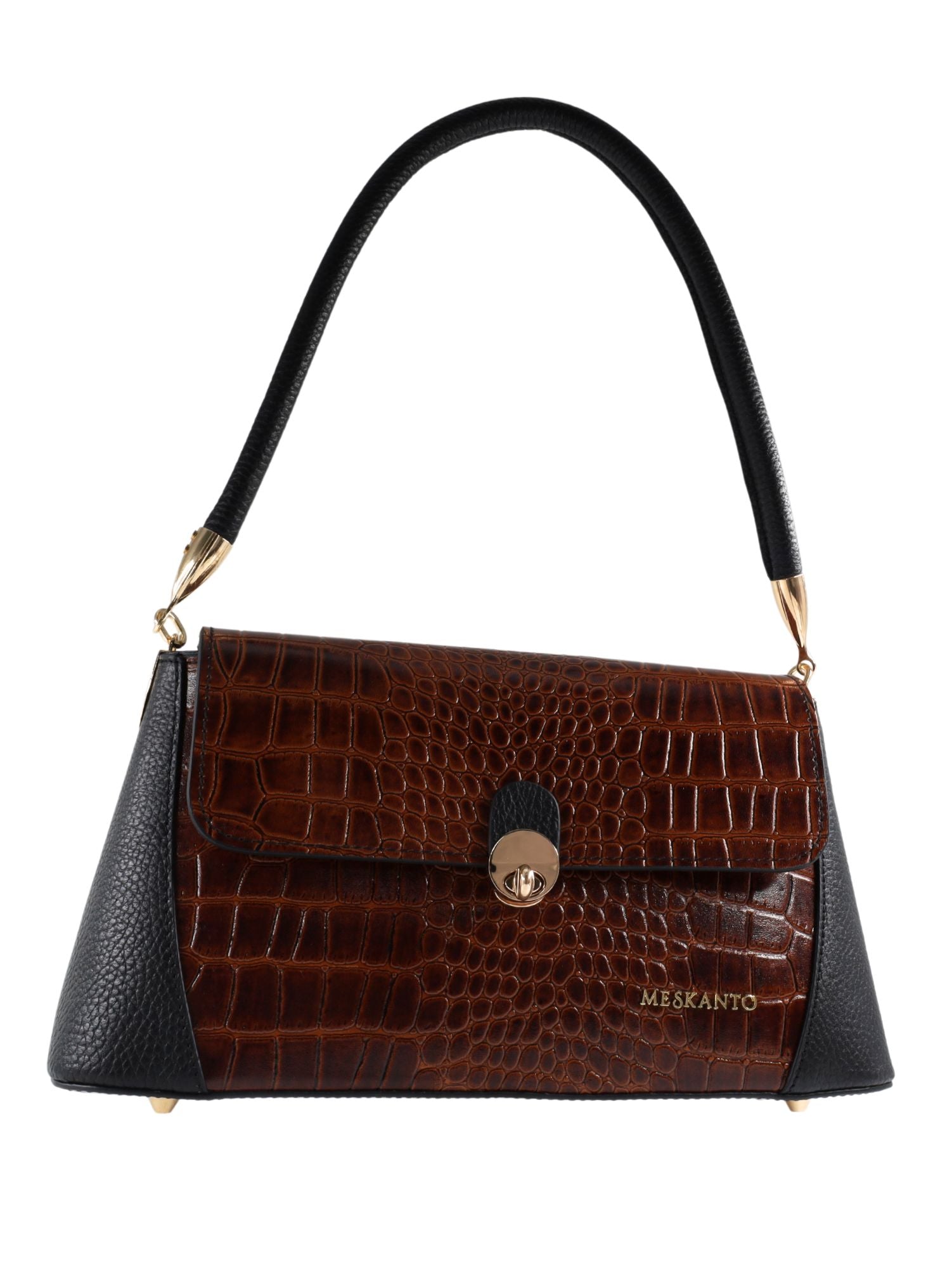 Meskanto - Hakiki Deri Kadın Omuz Çantası - MES-B-1002-Kroko