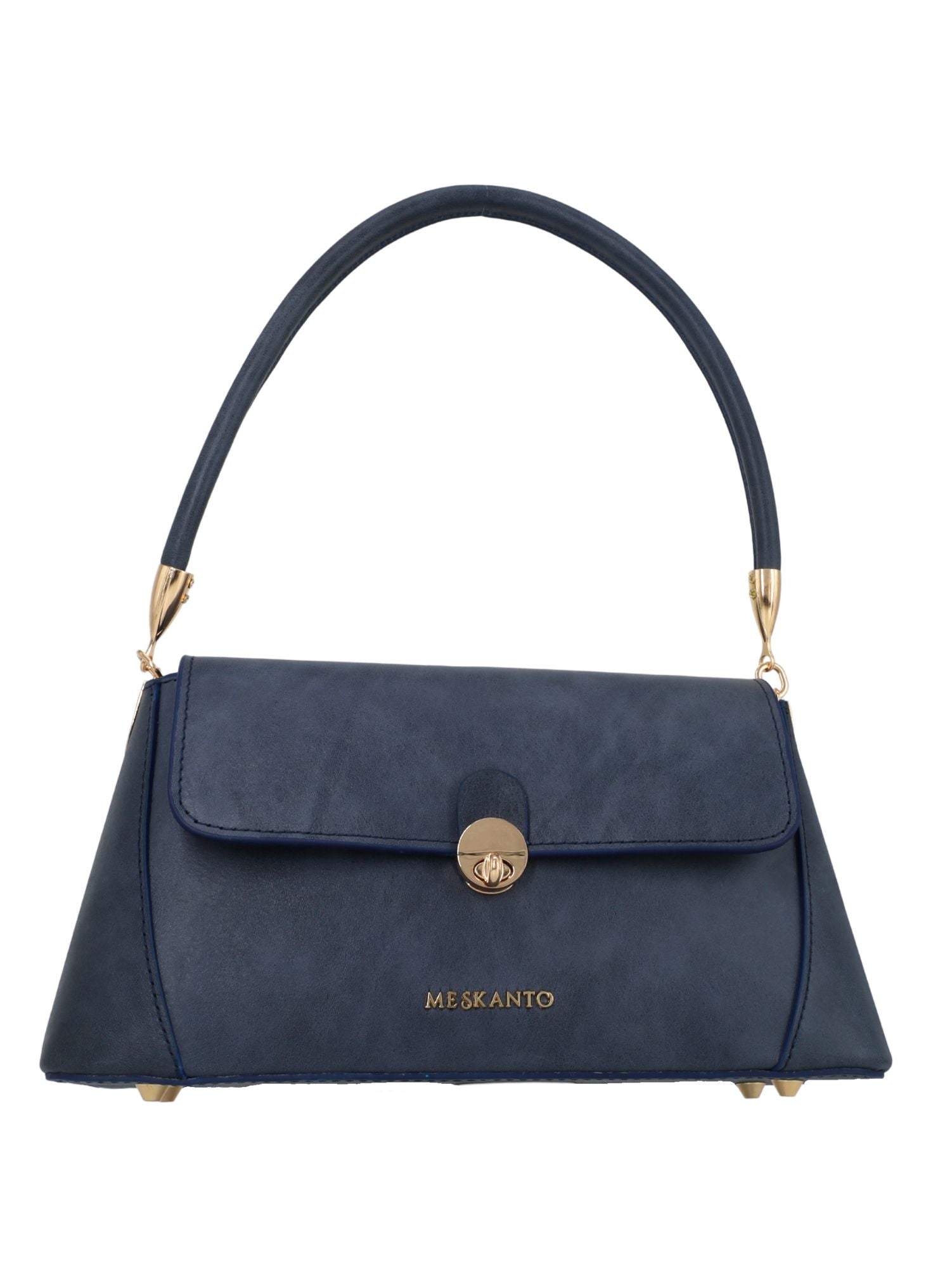 Meskanto - Diana Hakiki Deri Kadın Omuz Çantası - MES-B-1002-Mavi