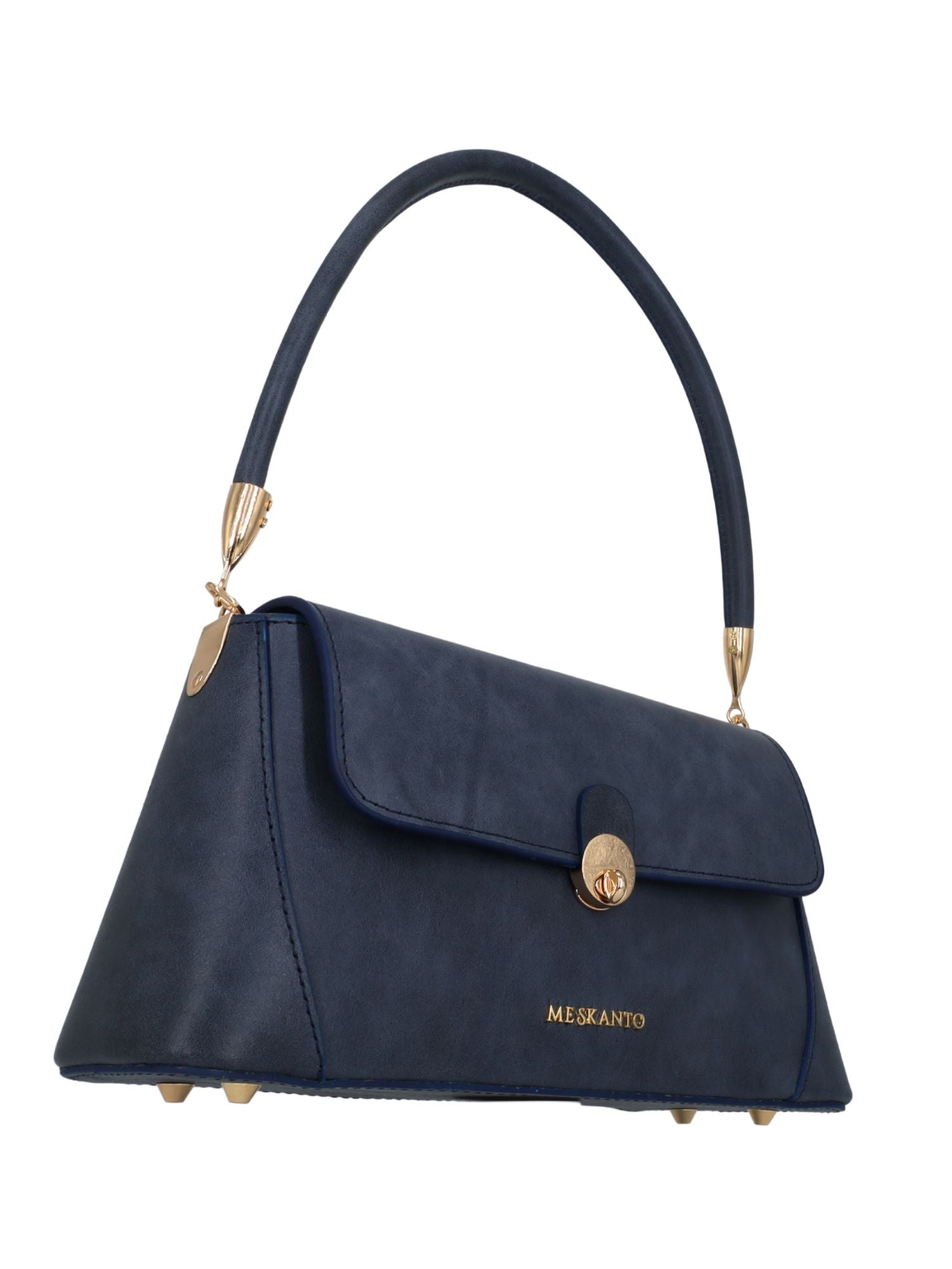 Meskanto - Diana Hakiki Deri Kadın Omuz Çantası - MES-B-1002-Mavi