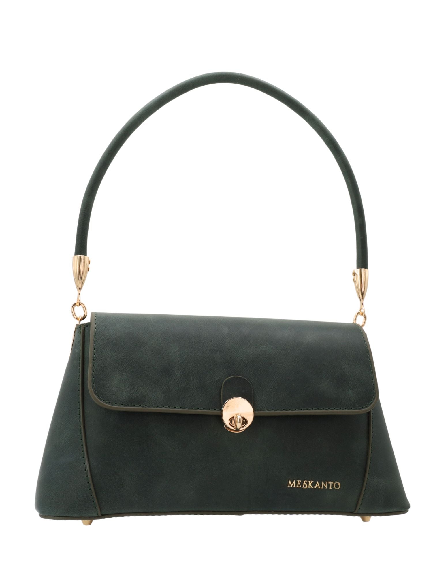 Meskanto - Diana Hakiki Deri Kadın Omuz Çantası - MES-B-1002 Zümrüt