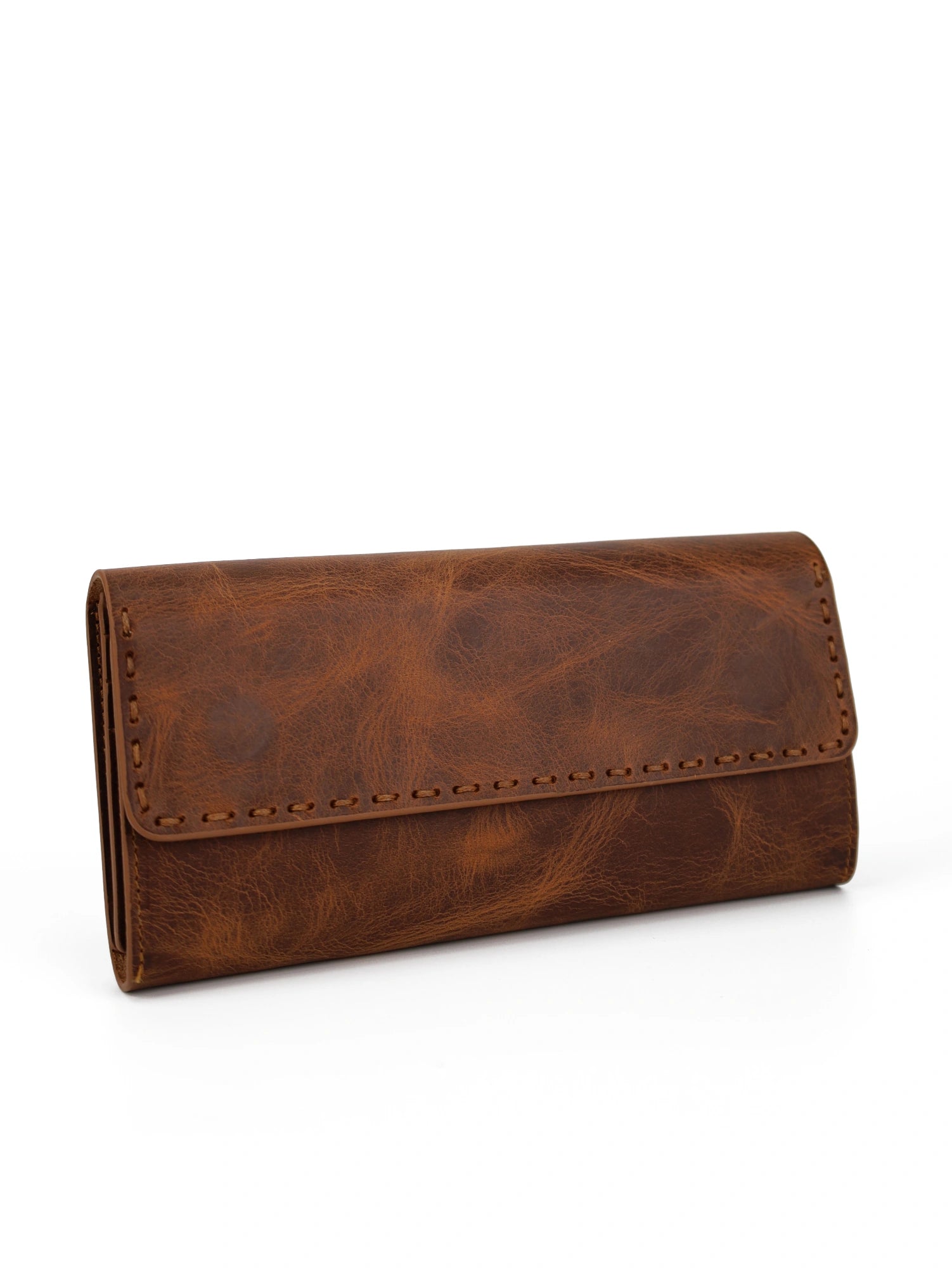 Clarice Hakiki Deri Telefon Bölmeli Kadın Cüzdan (Mor)