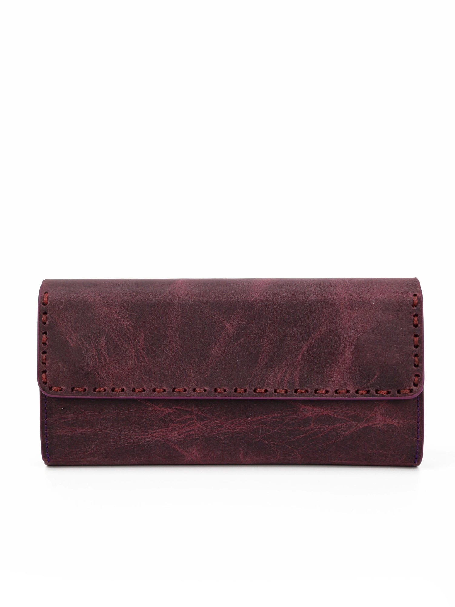 Clarice Hakiki Deri Telefon Bölmeli Kadın Cüzdan (Mor)