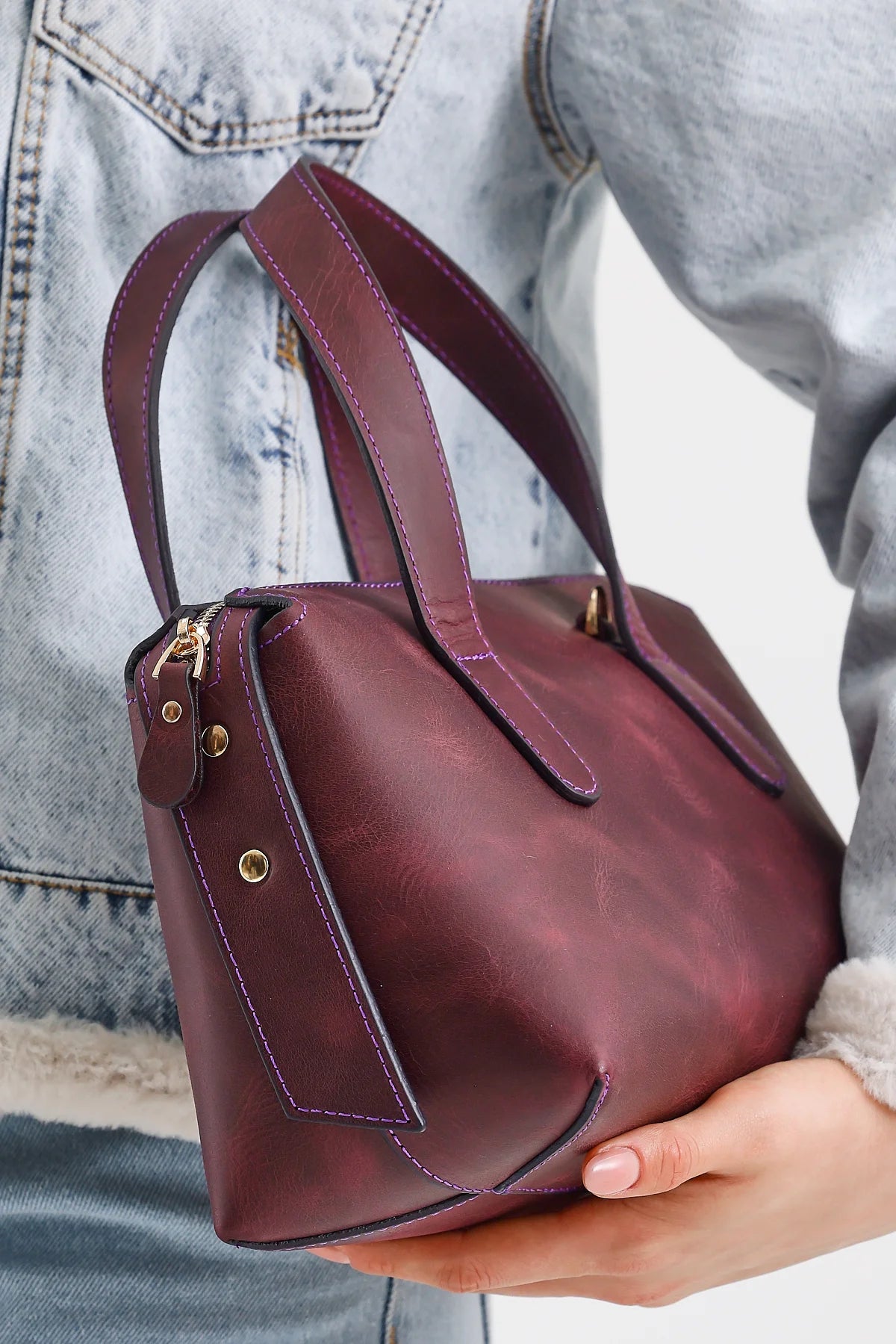 Handy Hakiki Deri Kadın El Omuz Çantası