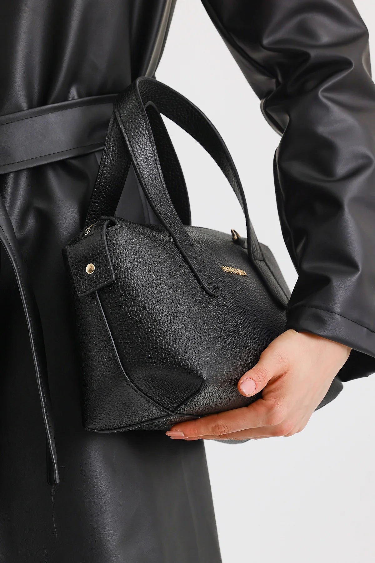 Handy Hakiki Deri Kadın El Omuz Çantası (Floater Bordo)