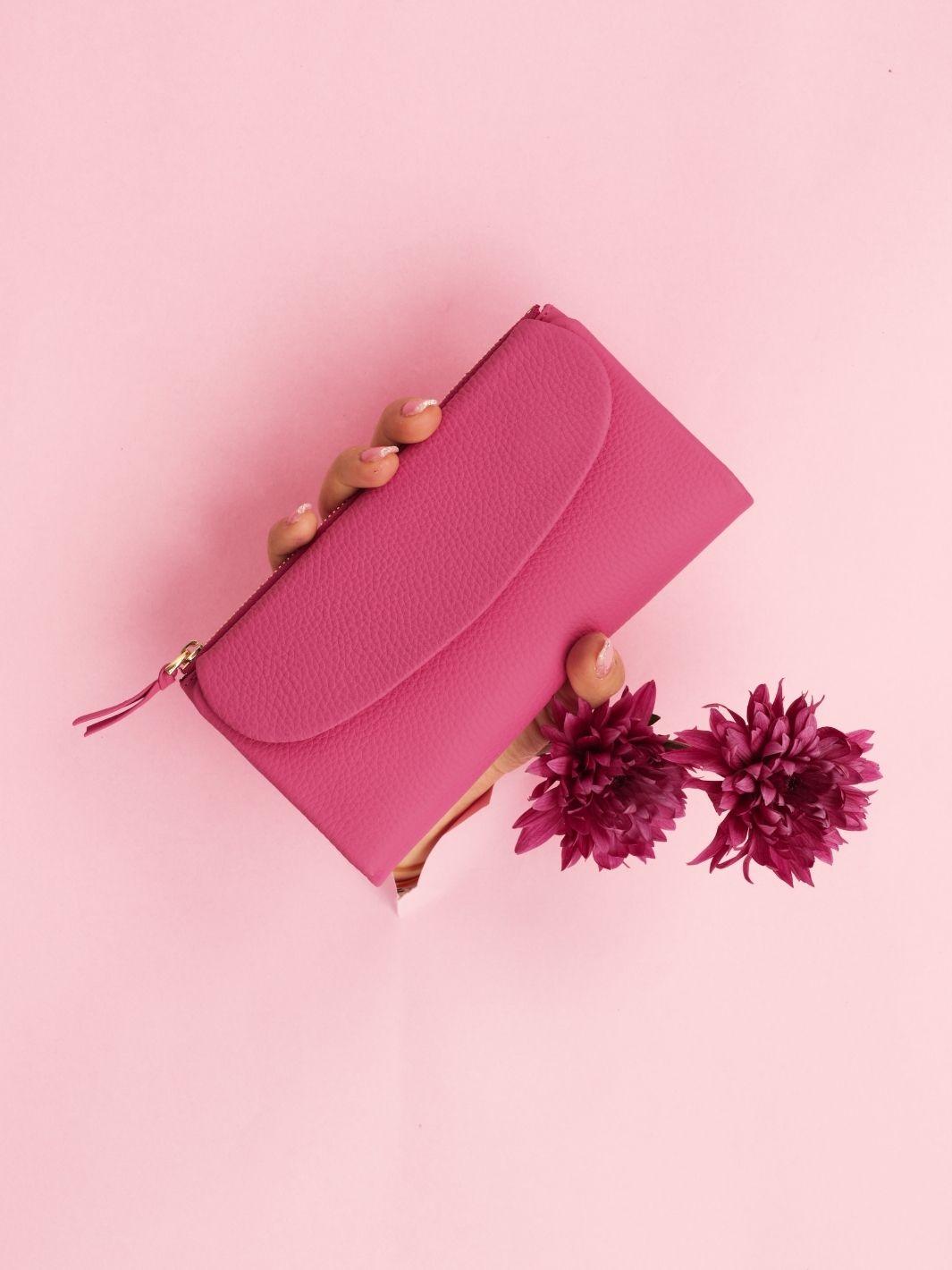 Daisy Hakiki Deri Telefon Bölmeli Kadın Cüzdan