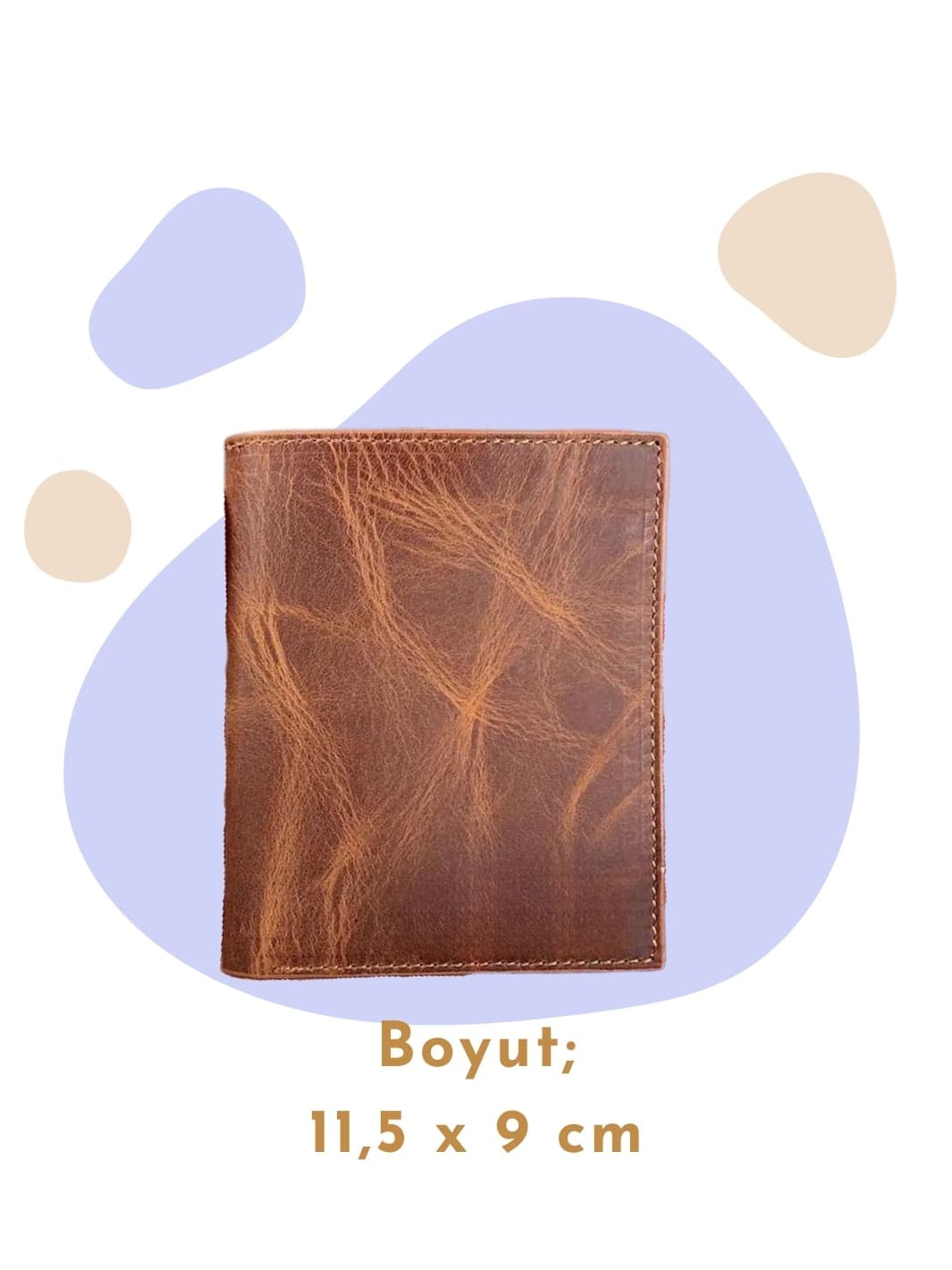 Luna Hakiki Deri Fermuarlı Cüzdan