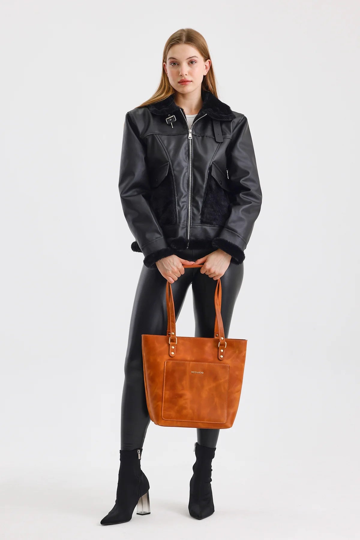 Tote Hakiki Deri Kadın Alışveriş Kol ve Omuz Çantası