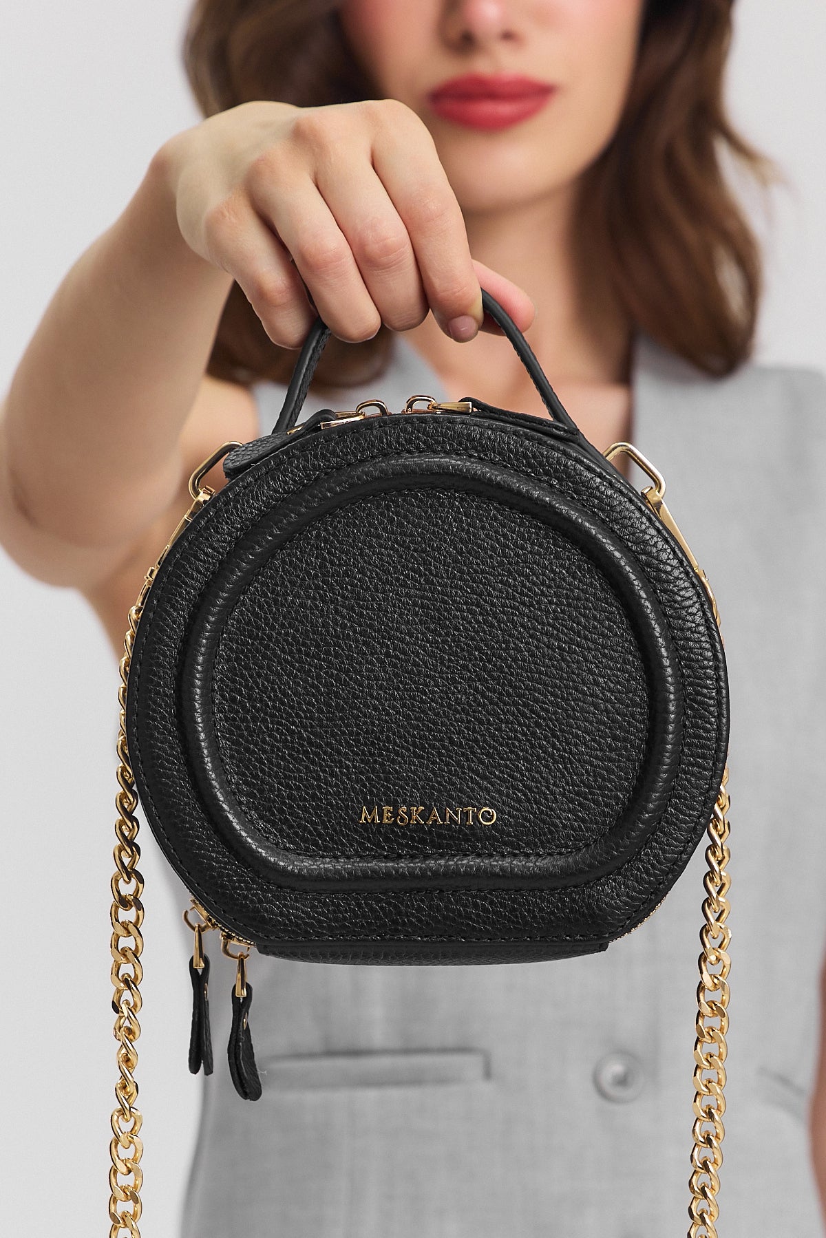 Meskanto - Mira Hakiki Deri Kadın Çanta - MES-M-1020 Siyah