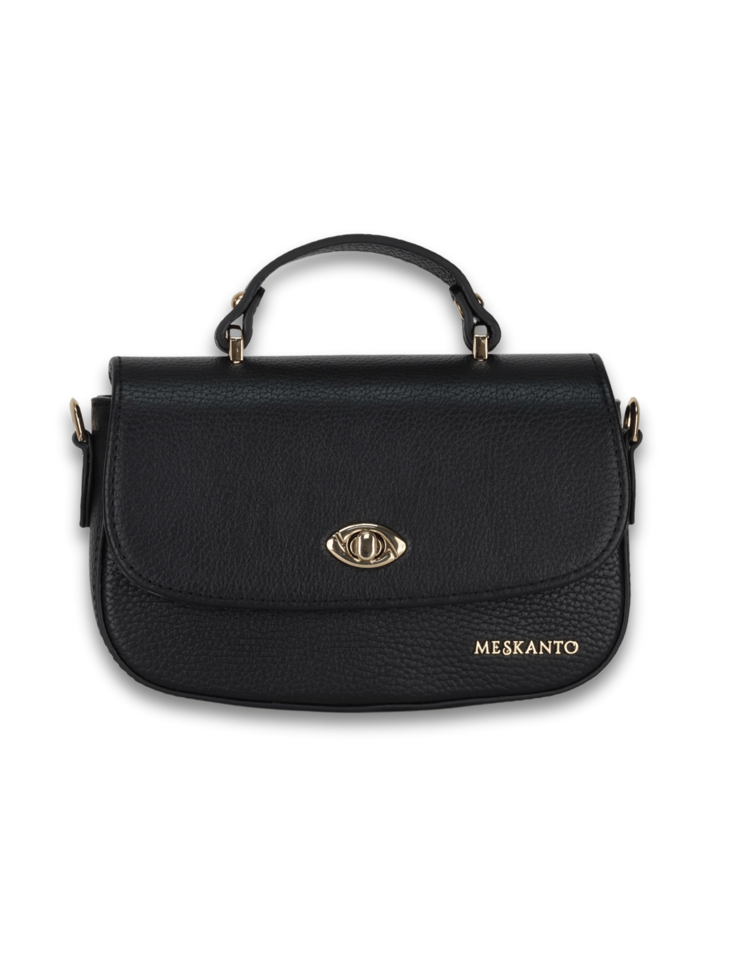 Meskanto - Riva Hakiki Deri Kadın Omuz Çantası - MES-R-1021-Siyah
