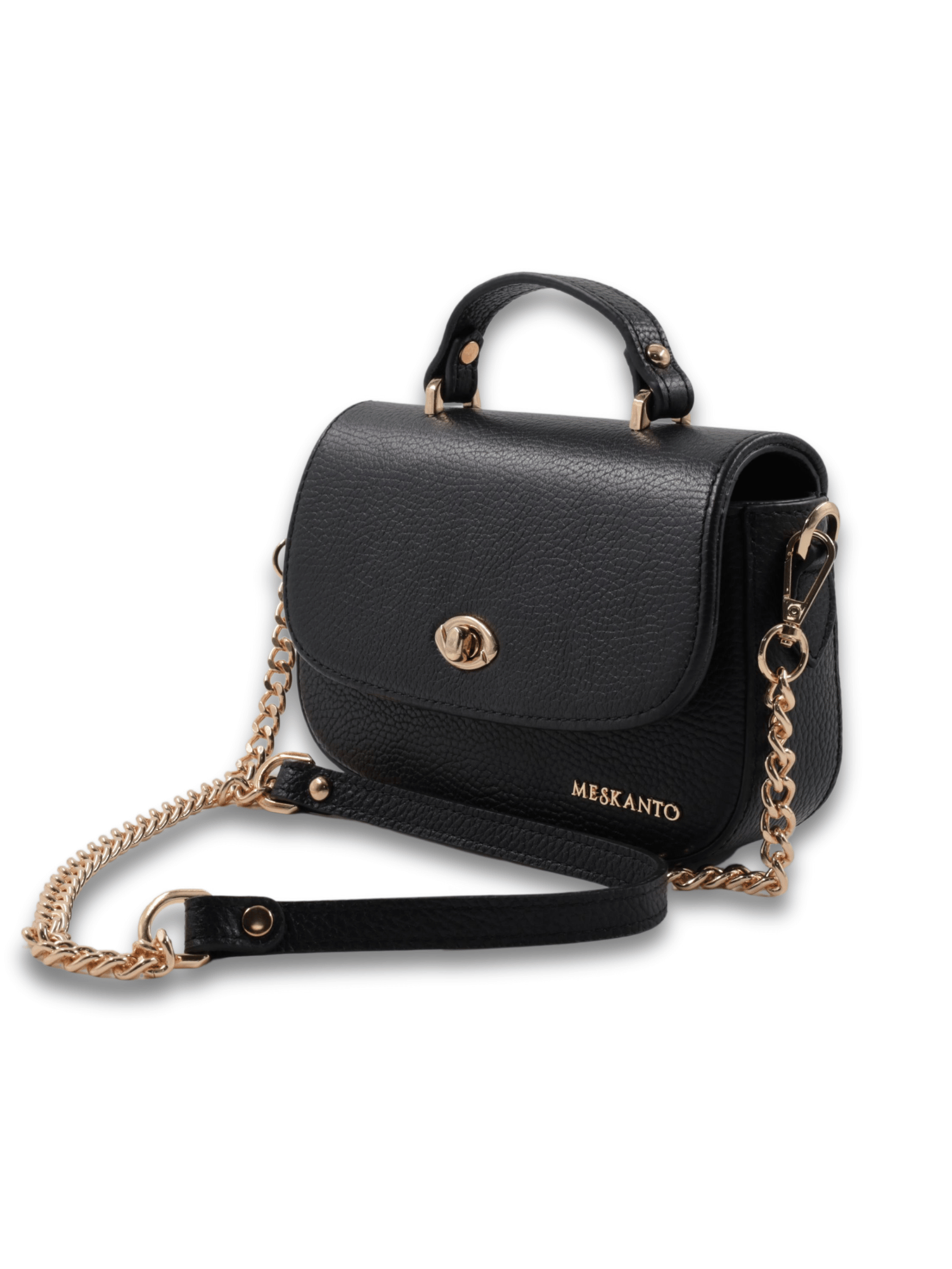 Meskanto - Riva Hakiki Deri Kadın Omuz Çantası - MES-R-1021-Siyah