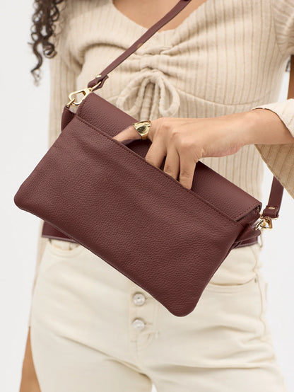 Alina Hakiki Deri Clutch El ve Omuz Çantası