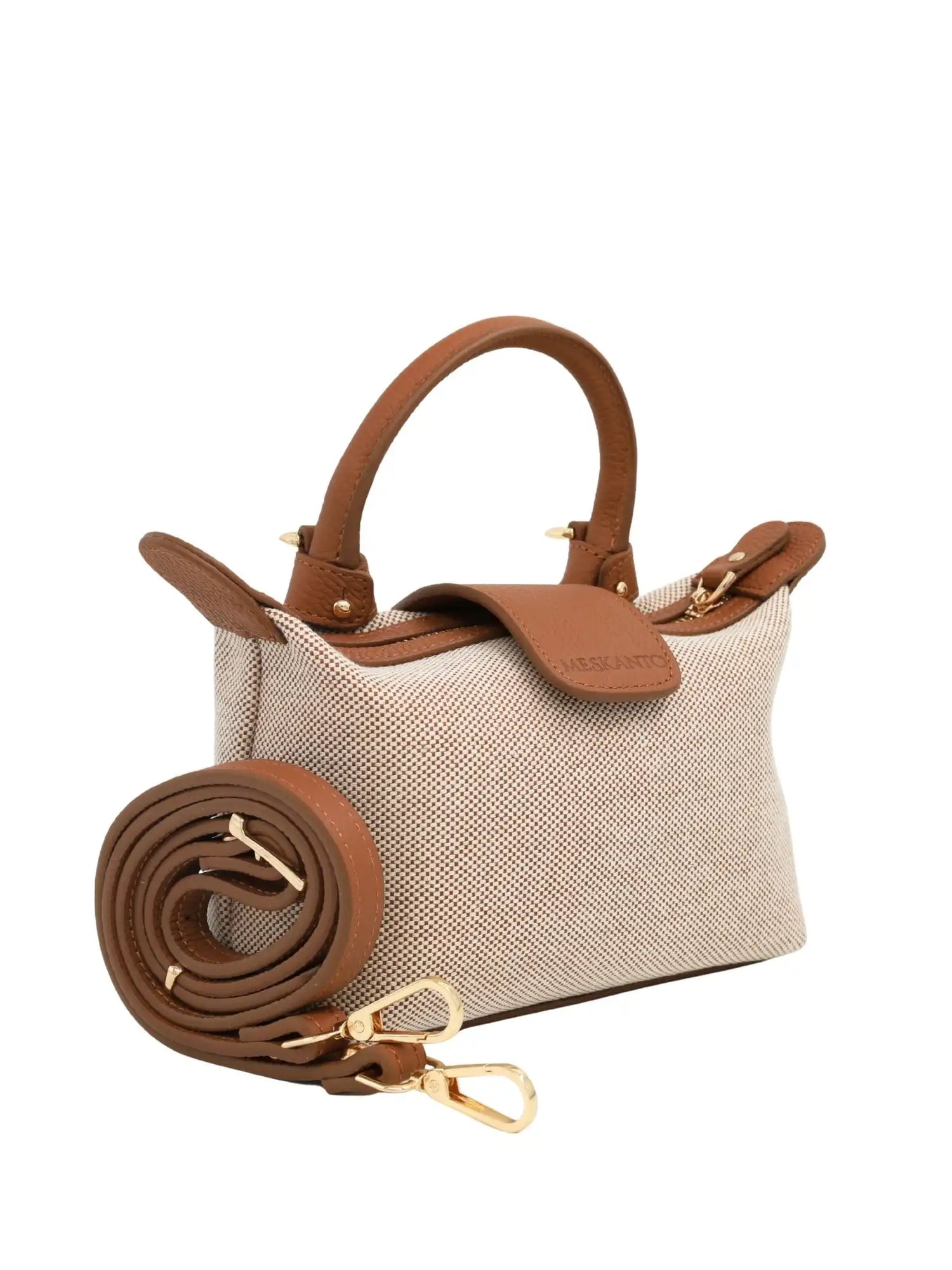 Lara Kanvas ve Hakiki Deri Mini El-Omuz Çantası