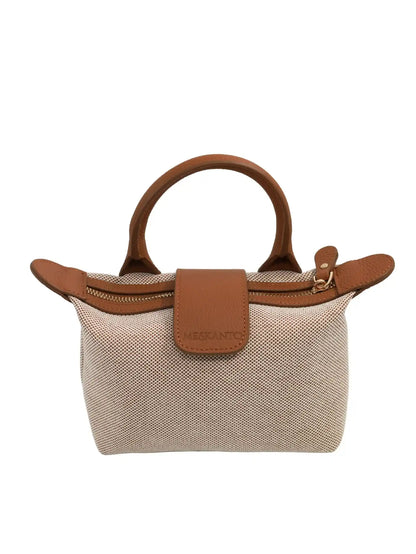 Lara Kanvas ve Hakiki Deri Mini El-Omuz Çantası