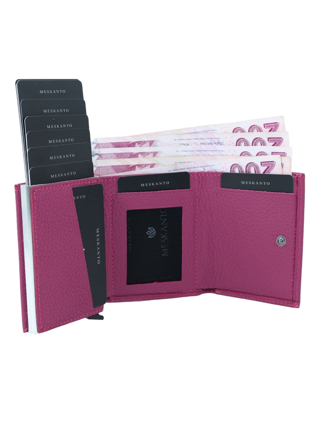 Meskanto - Meskanto Mekanizmalı Hakiki Deri Kişiye Özel Kartlık - FD - WL - 2001 - Pembe