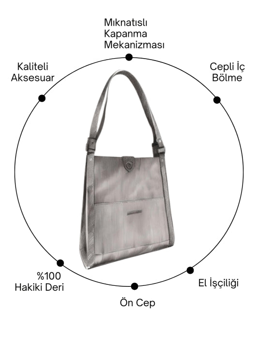 Meskanto - Bella Hakiki Deri Kadın Omuz Çantası -MES-B-1002-ACI-KAHVERENGİ