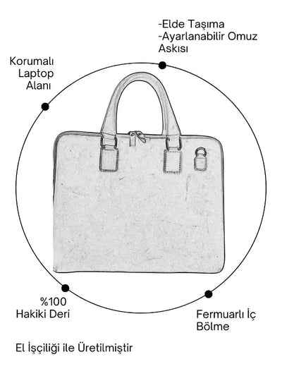 hakiki deri laptop evrak canta