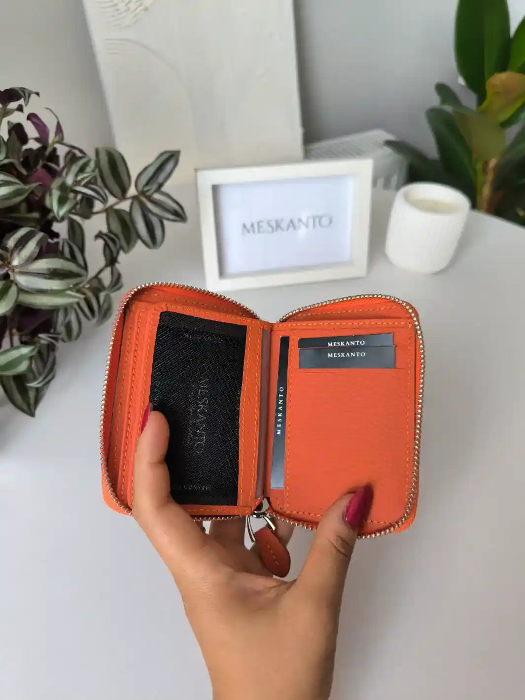 Meskanto Lotus Fermuarlı Hakiki Deri Unisex Cüzdan