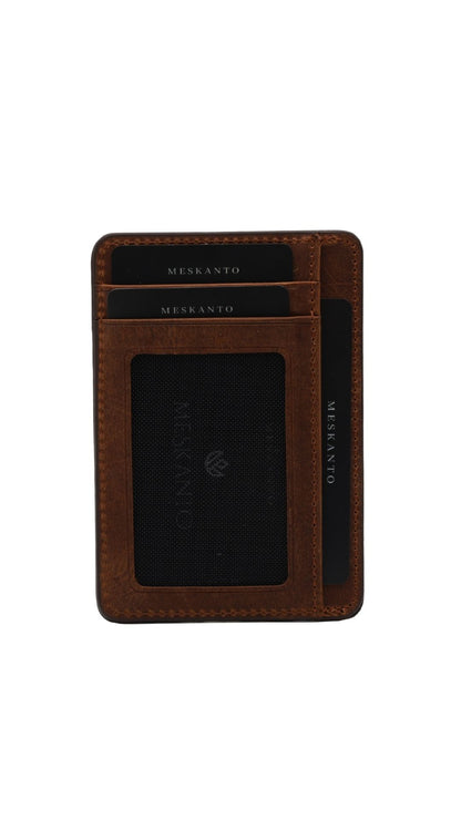 Meskanto - Miny Hakiki Deri Cüzdan  -WST-358-T-Taba