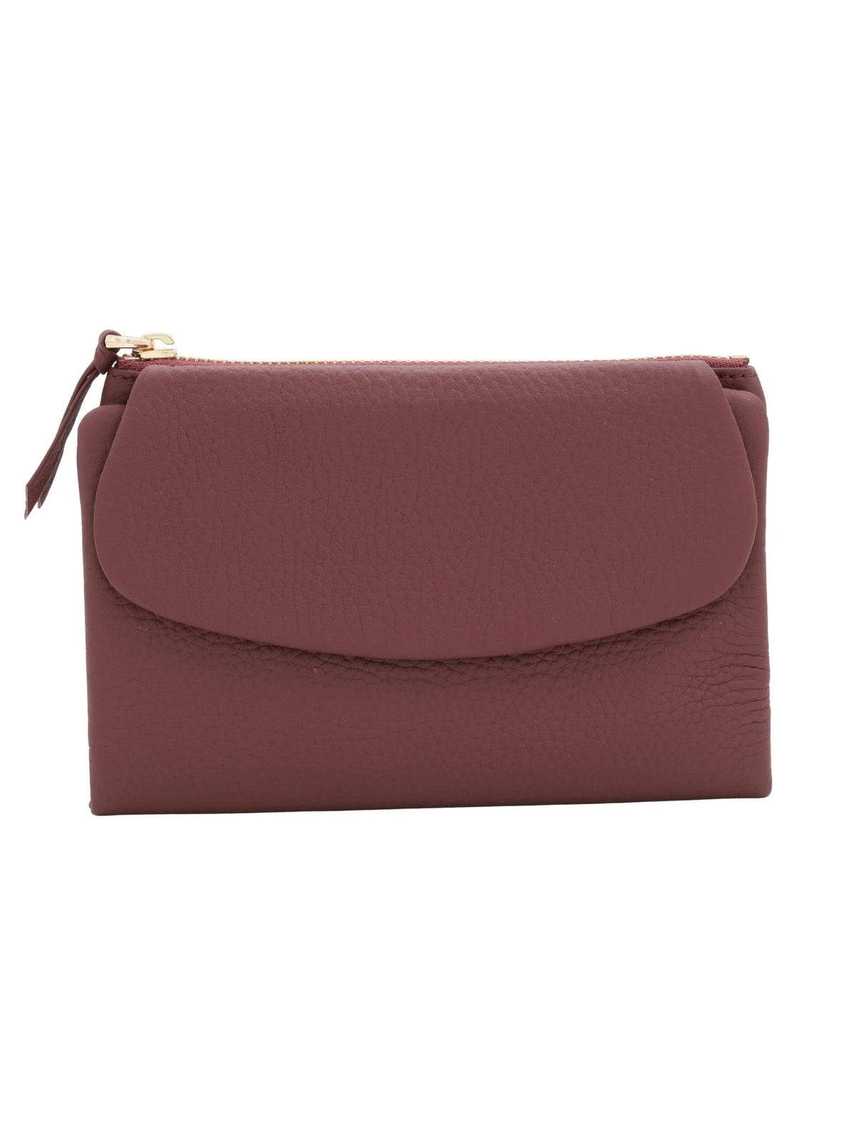 Mini Daisy Hakiki Deri Kadın Cüzdan - Bordo