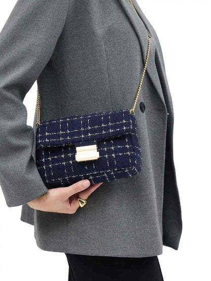 Tüvit Zincirli Omuz Çantası (Lacivert)