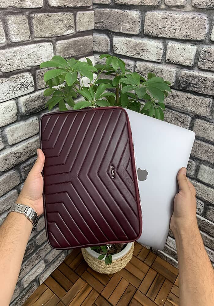 Meskanto Guard Bordo Üçgen Desen Clutch Çanta