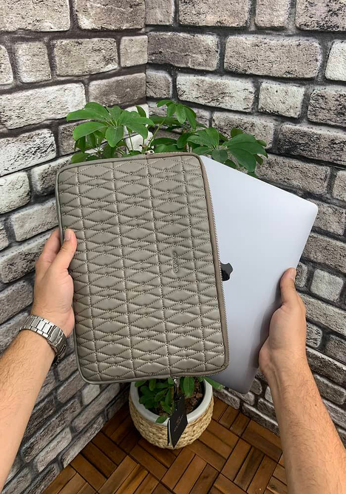 Nakış Desenli Vizon Clutch Çanta - Meskanto