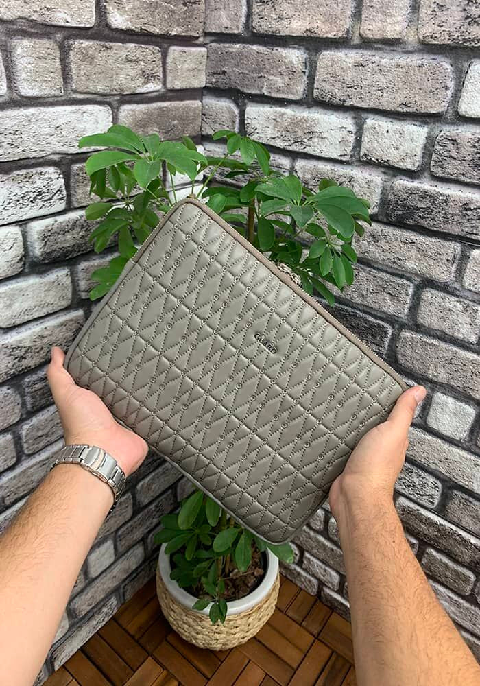 Nakış Desenli Vizon Clutch Çanta - Meskanto