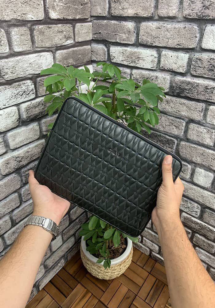 Nakış Desenli Yeşil Clutch Çanta - Meskanto