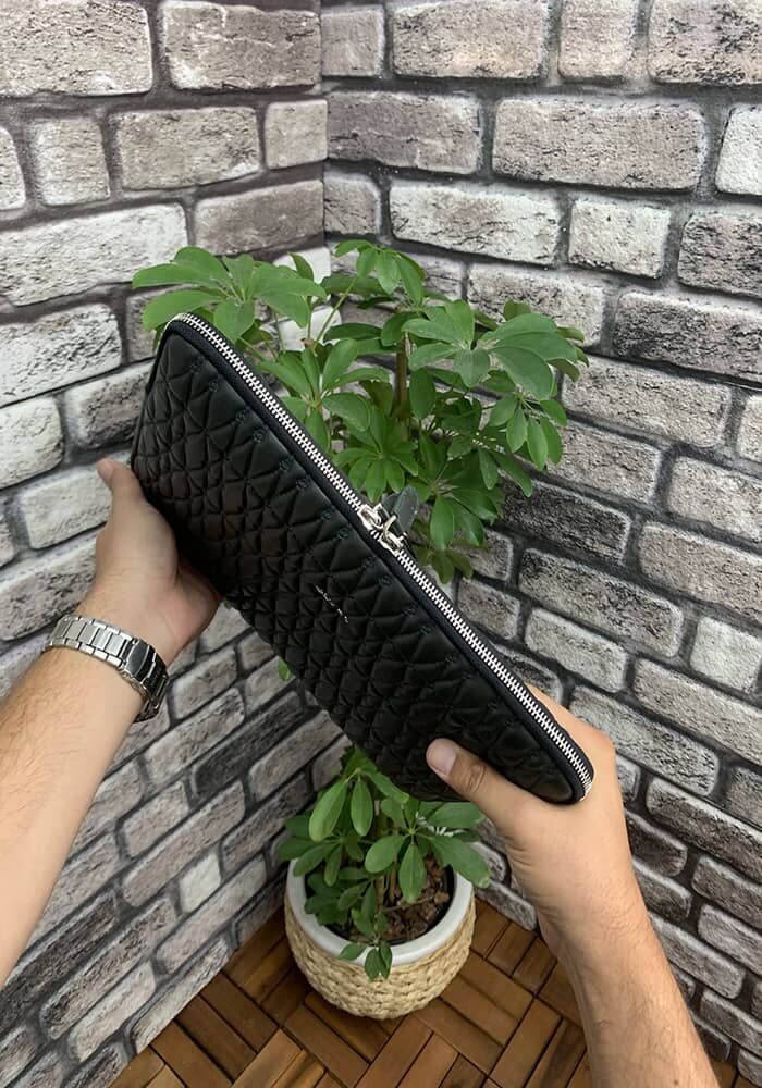 Nakış Desenli Yeşil Clutch Çanta - Meskanto