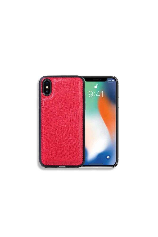 Meskanto Guard Kırmızı Saffiano Deri iPhone X / XS Kılıfı